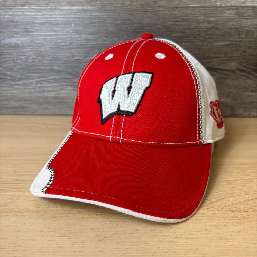 Wisconsin Badgers Hat Cap Strap Back Red College Adjustable